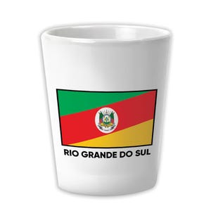 Ceramiczny kieliszek do shotów Rio Grande do Sul, prezent, Brazylia, flaga, kraj, stan, Brazylia