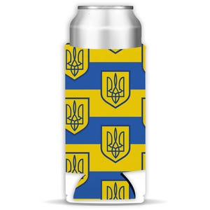 Ukrainian Crest Ukraine Skinny Can Insulator Gift Seamless