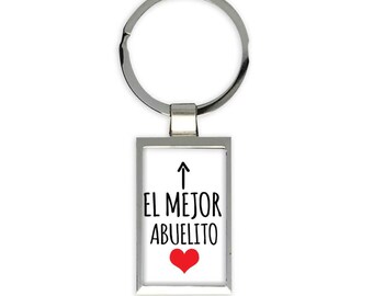 El Mejor Abuelito Gift Round Keychain Grandpa Heart Love Family Spanish Espanol Christmas