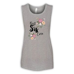 Beste SIS aller Zeiten Frauen Flowy Scoop Muskel Tank Geschenk Blumen Floral Boho Vintage Pastell