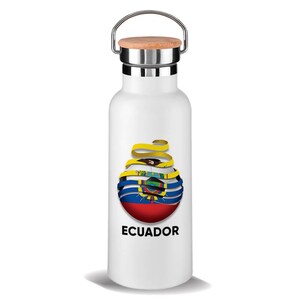 Ecuador Soccer Flag Bamboo Lid Tumbler Gift Football Country Pride Ecuadorean