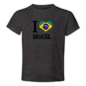 I Love Brazil Toddler Shirt Heart Flag Country Crest Gift Brazilian Expat