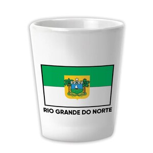 Rio Grande do Norte Ceramic Shot Glass Gift Brazil Flag Country State Brasil Estado