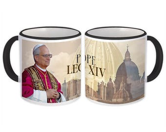 Kubek katolicki z papieżem Leonem XIV, prezent religijny Watykan