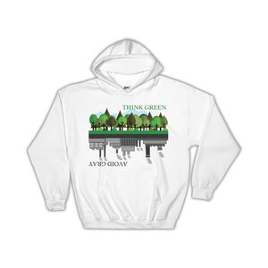 Respectueux de l'environnement, pensez à vert, protection de la nature, sweat à capuche, cadeau arbres, papier kraft, évitez le gris
