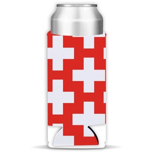 Abstract Swiss Flag Switzerland Skinny Can Insulator Gift Pattern