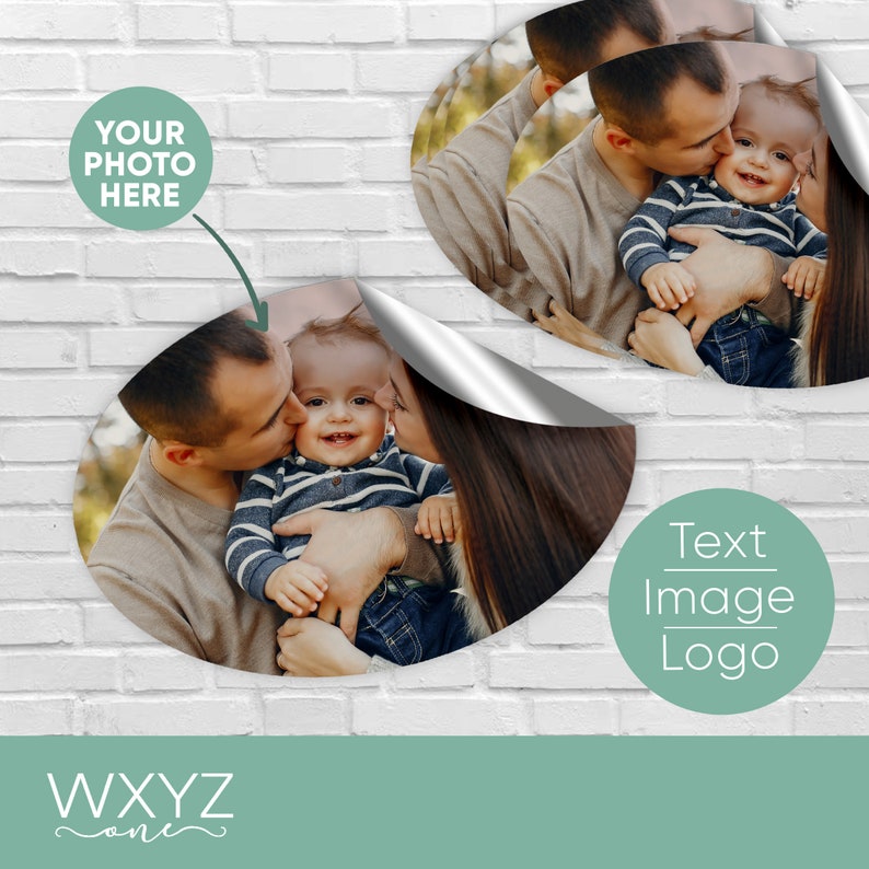 Personalized Vinyl Sticker Oval Custom Photo Decor Note Labels ...