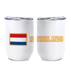 Netherlands Wine Tumbler Gift Flag Pride Patriotic Expat Dutch Country