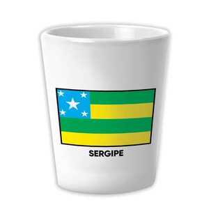 Sergipe Ceramic Shot Glass Gift Brazil Flag Country State Brasil Estado