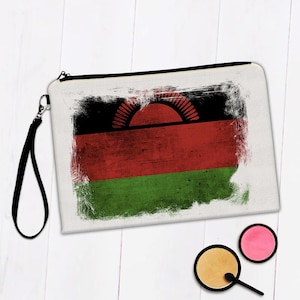 Malawi Malawian Flag Makeup Bag Gift Africa African Country Souvenir National Vintage Art Pride