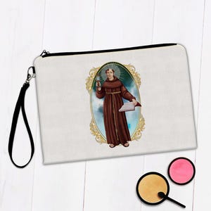 Saint James Of The Marches Makeup Bag Gift Catholic Monk Christian Candle Book Religious
