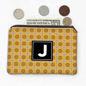 Monedero con diseño de mandala geométrico, regalo arabesco, abstracto, floral, sin costuras, girasol clásico