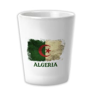 Algerije keramisch borrelglas cadeau noodlijdende vlag vintage Algerijnse expatland