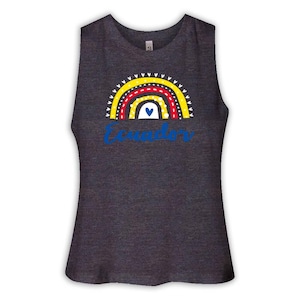 Ecuador Women Racerback Crop Tank Gift Rainbow