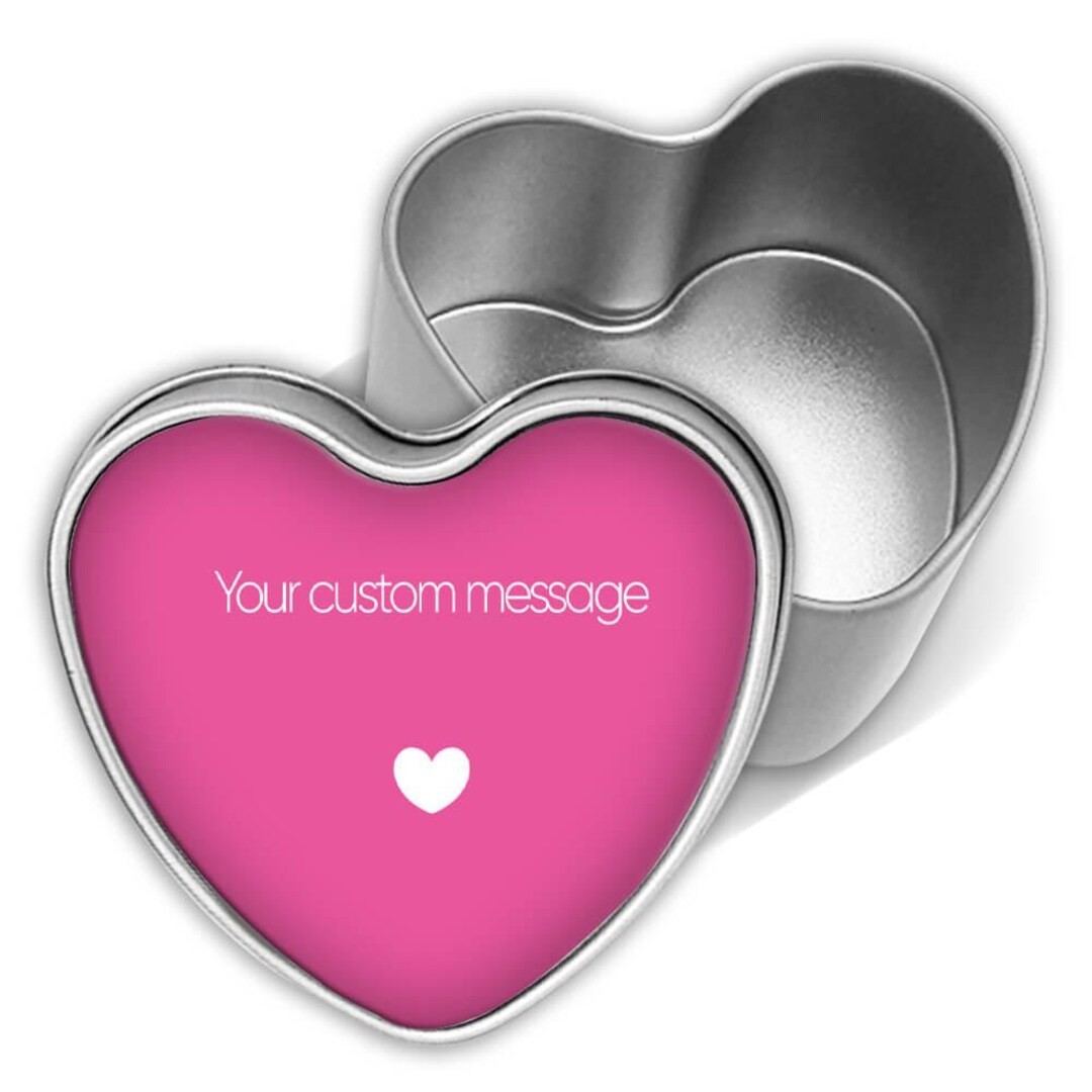 Your Custom Message Heart Gift Tin Box Personalized Valentines Day - Etsy