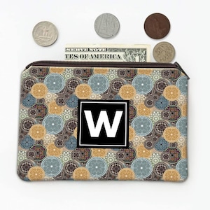 Monedero con estampado gráfico de mandalas, regalo, estampado de azulejos vintage, adorno arabesco abstracto, mosaico
