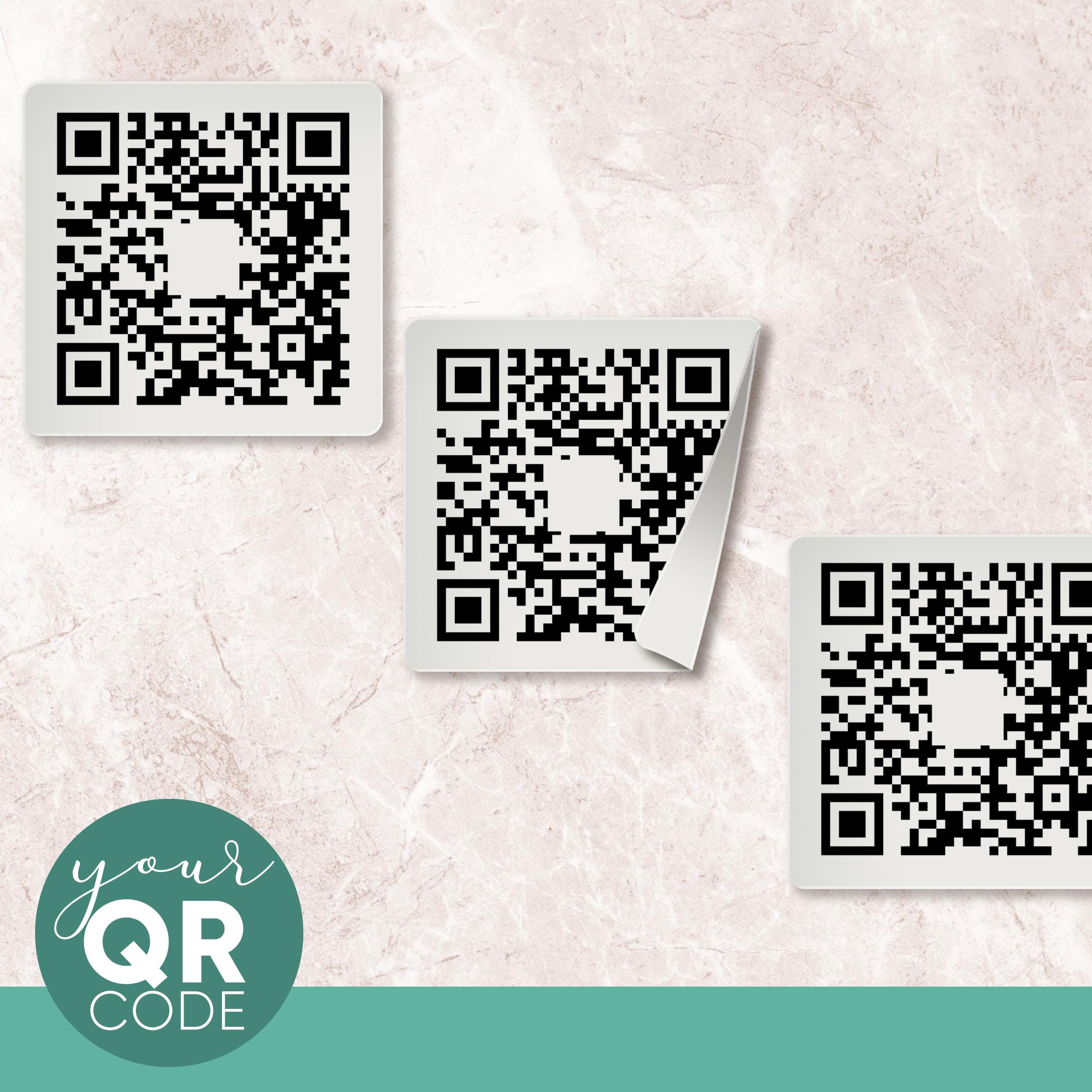 Custom Vinyl Square QR Code Label Personalized Store Front Promoting ...