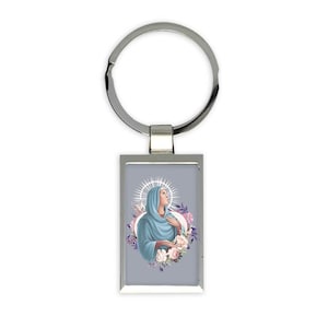 Unsere Dame Jungfrau Maria Geschenk rechteckiges Keychain katholische Heilige religiöser Heiliger Heiliger Gott