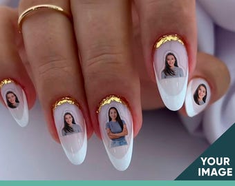 Custom Nail Decal Stickers, Customized Nail Art Manicure Labels Custom Party Gifts, Personalized Nail Stickers Tattoos Photo You Design Idea