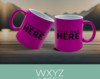 Personalized Pink Neon 11oz Mug Custom Logo Customized Design