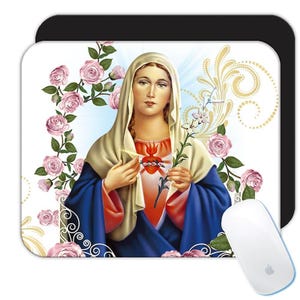 Immaculate Heart of Mary Mousepad Gift Catholic Religious Virgin Saint Sacred Mother of God