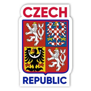 Coat Of Arms Czech Sticker Gift Republic Lion Eagle National Symbol Vintage Decor