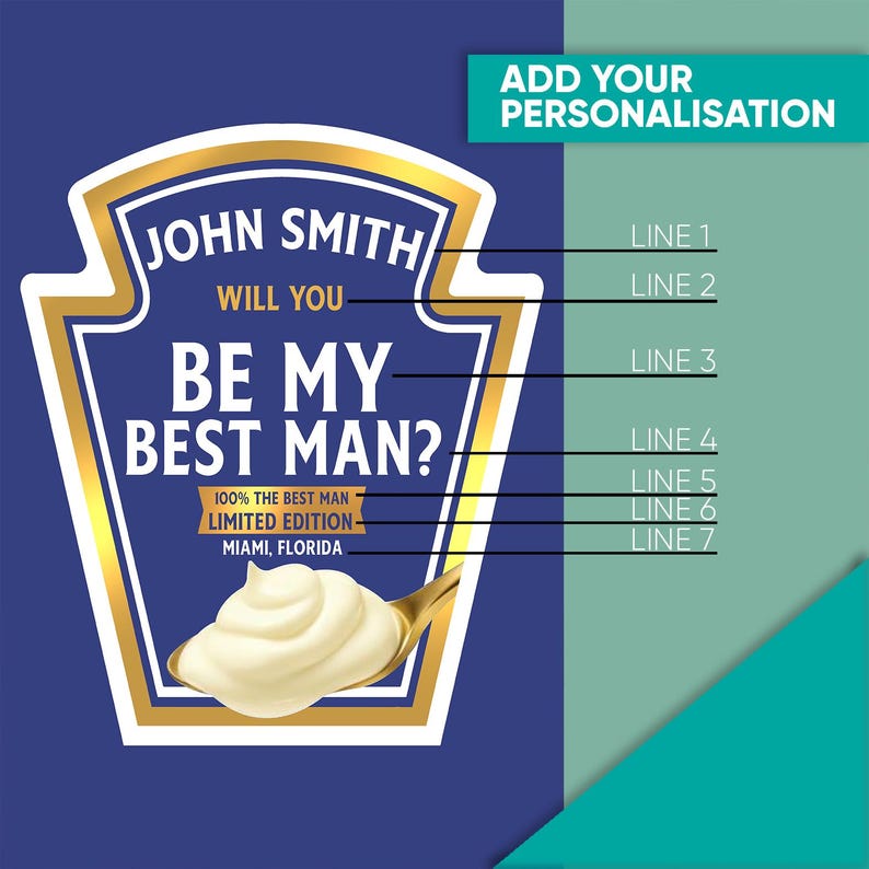 Personalized Best Man Invitation Label, Funny Mayonnaise Jar Sticker ...