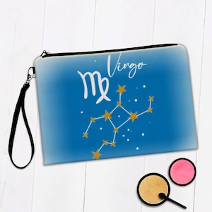 Virgo Constellation Makeup Bag Gift Zodiac, Sign Horoscope Astrology Happy Birthday Stars