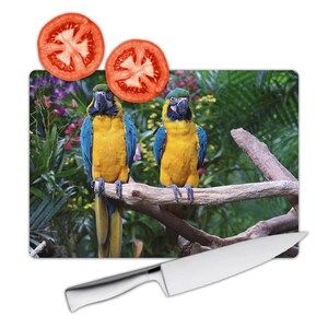 Macaw Cutting Board Gift Parrot Bird Animal Cute Ecology Nature Aviary