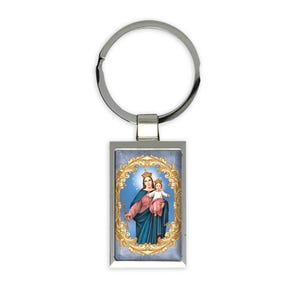 Muttergottes der Immerwährenden Hilfe Geschenk Rechteckige Keychain katholische Jungfrau Maria religiös