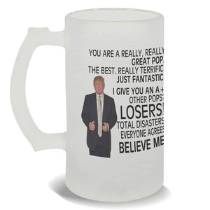 Gift For Great POPS Trump Frosted Beer Mug Gift Birthday Christmas Day Family Funny MAGA
