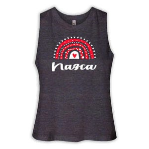 Nazca Peru Women Racerback Crop Tank Gift Rainbow
