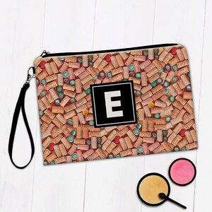 Wein Flasche Korken Make-up Tasche Geschenk für Wein-Liebhaber Alkohol Getränk Trinker Vintage Reise-Muster