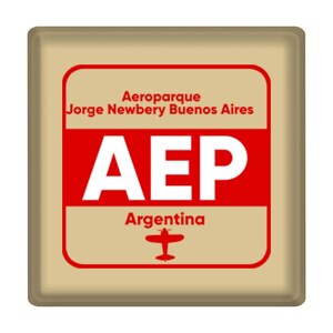 Argentina Aeroparque Buenos Aires AEP Square Ceramic Magnet Gift Travel Airline Pilot AIRPORT