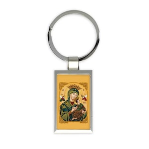 Unsere Dame der Immerwährenden Hilfe Geschenk Rechteck Schlüsselanhänger Nossa Senhora De Perpetuo Socorro Heilige Jungfrau Maria