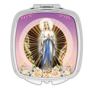 Our Lady Lourdes Compact Mirror Gift Catholic Religious Virgin Saint Mary