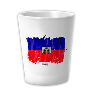 Bandeira do Haiti Copo de Cerâmica para Shot Presente Nome do País Original