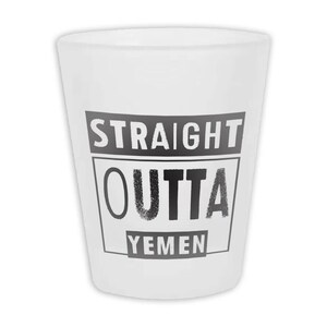 Straight Outta Jemen Frosted Borrelglas Cadeau Expat Country Jemenitisch Reissouvenir
