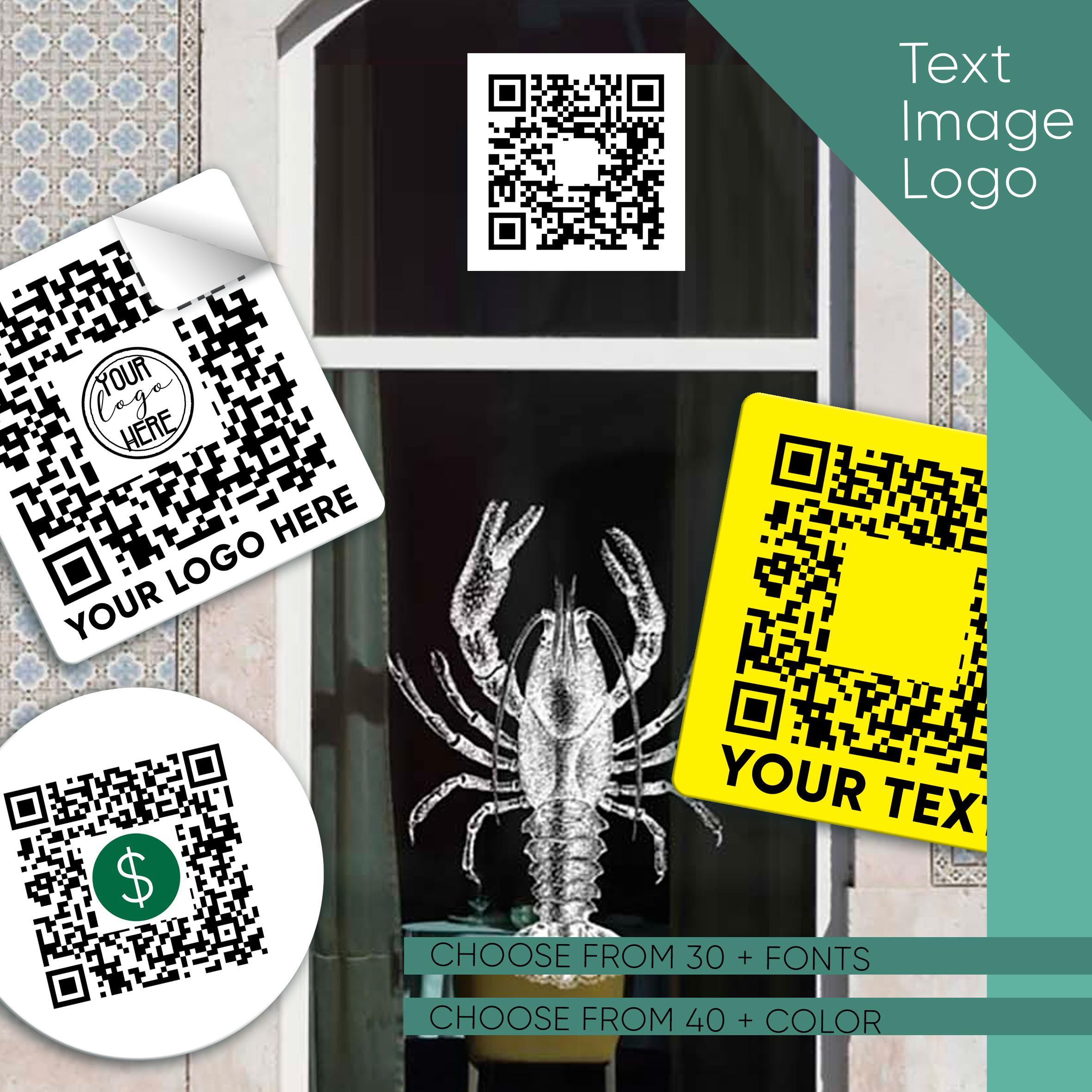 Custom Vinyl Square QR Code Label Personalized Store Front Promoting ...