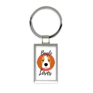 Beagle Lover Gift Rectangular Keychain Dog Cartoon Funny Owner Heart Cute Pet Mom Dad