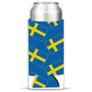 Pattern Swedish flag Sweden Skinny Can Insulator Gift