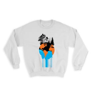 Sweat-shirt en papier rustique kraft respectueux de l'environnement, cadeau préservé, globe terrestre, océan, écologie biologique