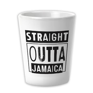 Copo de cerâmica para shot Straight Outta Jamaica, presente para expatriados, país jamaicano