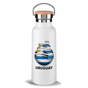 Uruguay Soccer Flag Bamboo Lid Tumbler Gift Football Country Pride Uruguayan