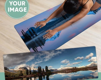 Personalized Yoga Mat Customized Yoga Mat Gym Exercise Yoga Printed Workout Gift Text Exercising, Stretching, Meditating Fully Customizable