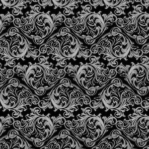 Vintage Flower Ornament Gift 12 X 12 Decal Vinyl Sticker Sheet Pattern Black Pattern Handmade Lasercut Diy Wall Decor