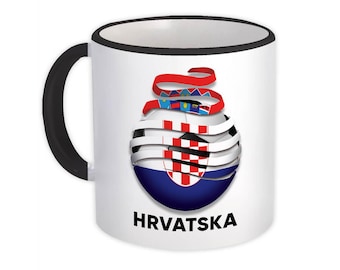 Taza con la bandera de Croacia, regalo de orgullo futbolístico croata