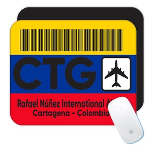 Colombia Rafael Nunez Airport Cartagena CTG Mousepad Gift Travel Airline Pilot