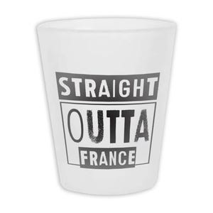 Straight Outta France Frosted Borrelglas Cadeau Expatland Franse reissouvenir