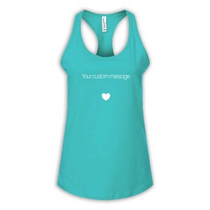 Your Custom Message Heart Women Jersey Racerback Tank Gift Personalized Valentines Day